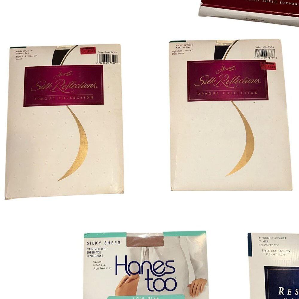 New Vtg Hanes Silk Refelcetions Womens Pantyhose Size CD Resilience Too 5 Pairs - Picture 2 of 10